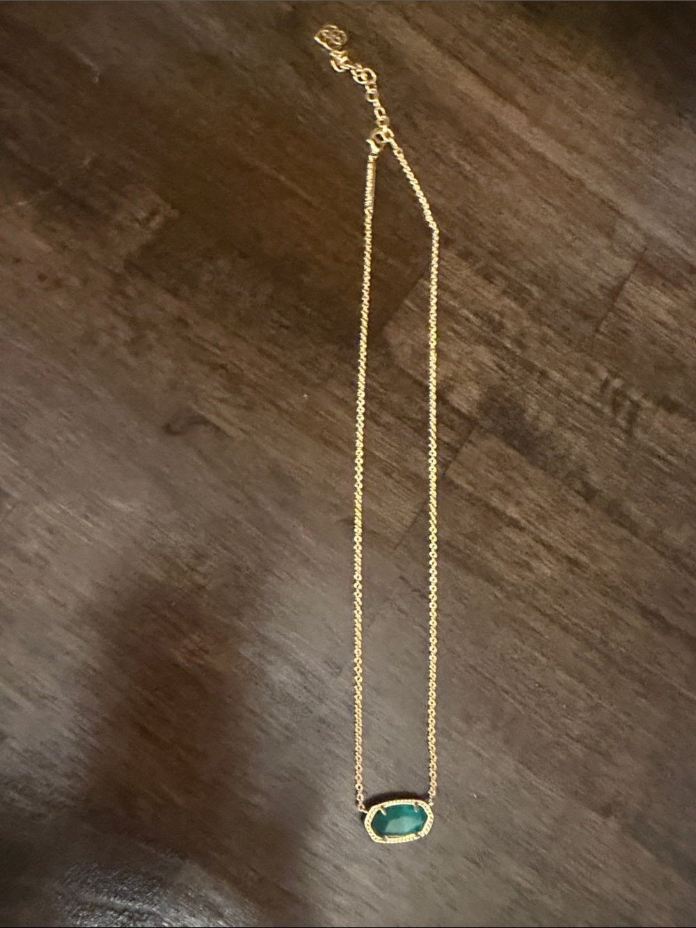 Kendra Scott Gold Necklace with Teal Pendant
